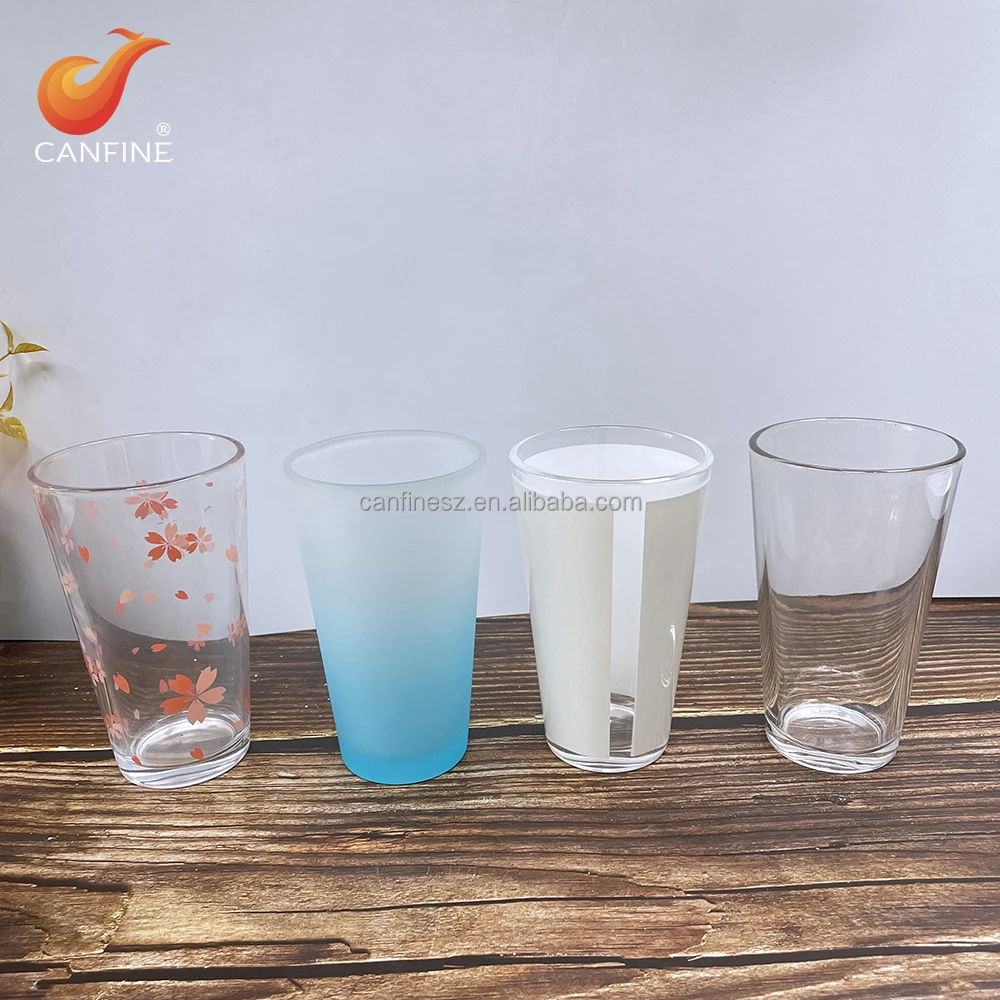 High Borosilicate Glass Home Glassware Glass Water Juice Cups Tumbler Decal Printing Drinking Glass Mug