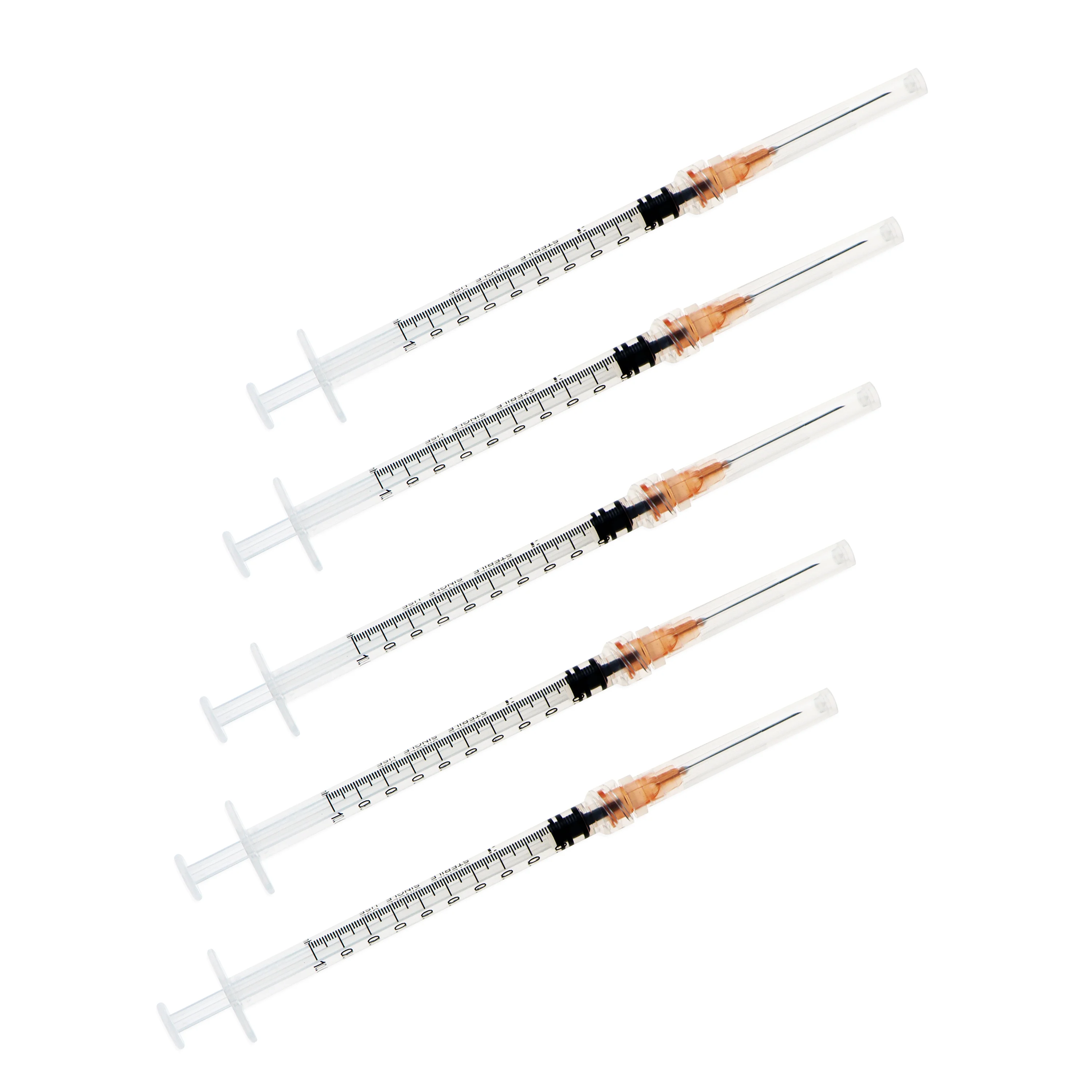 Medical consumables hot sale disposable syringe luer lock 1ml vaccine syringe with needle 25G