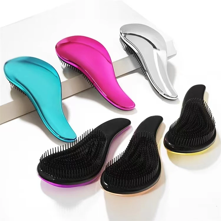 Customized Logo Salon Shaped Anti-Static Hairbrush ABS & Nylon Material With Chamfered Design Tangled Hair Solutions