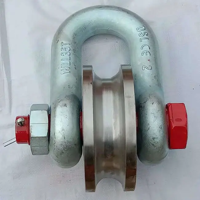Wire rope roller shackle U 6.5 ton Shackle Heavy duty shackle with pulley for Boats