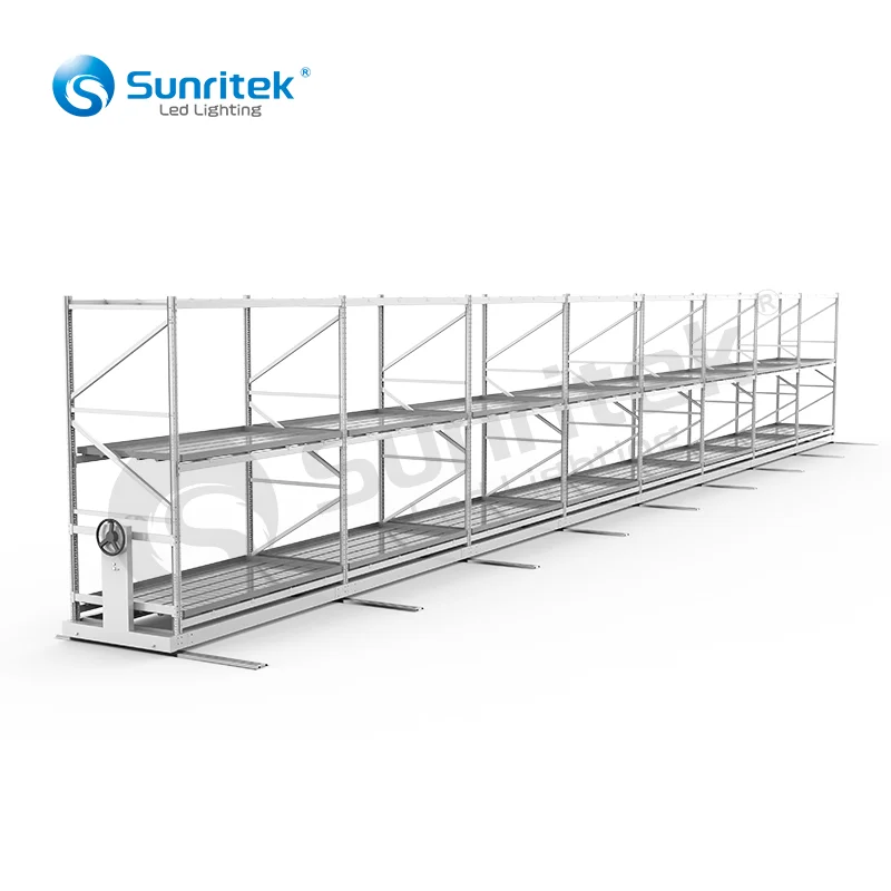 Hot sale grow rack for vertical vegetable grow room grow racks and rolling bench flood trays suitable with sunritek lamp