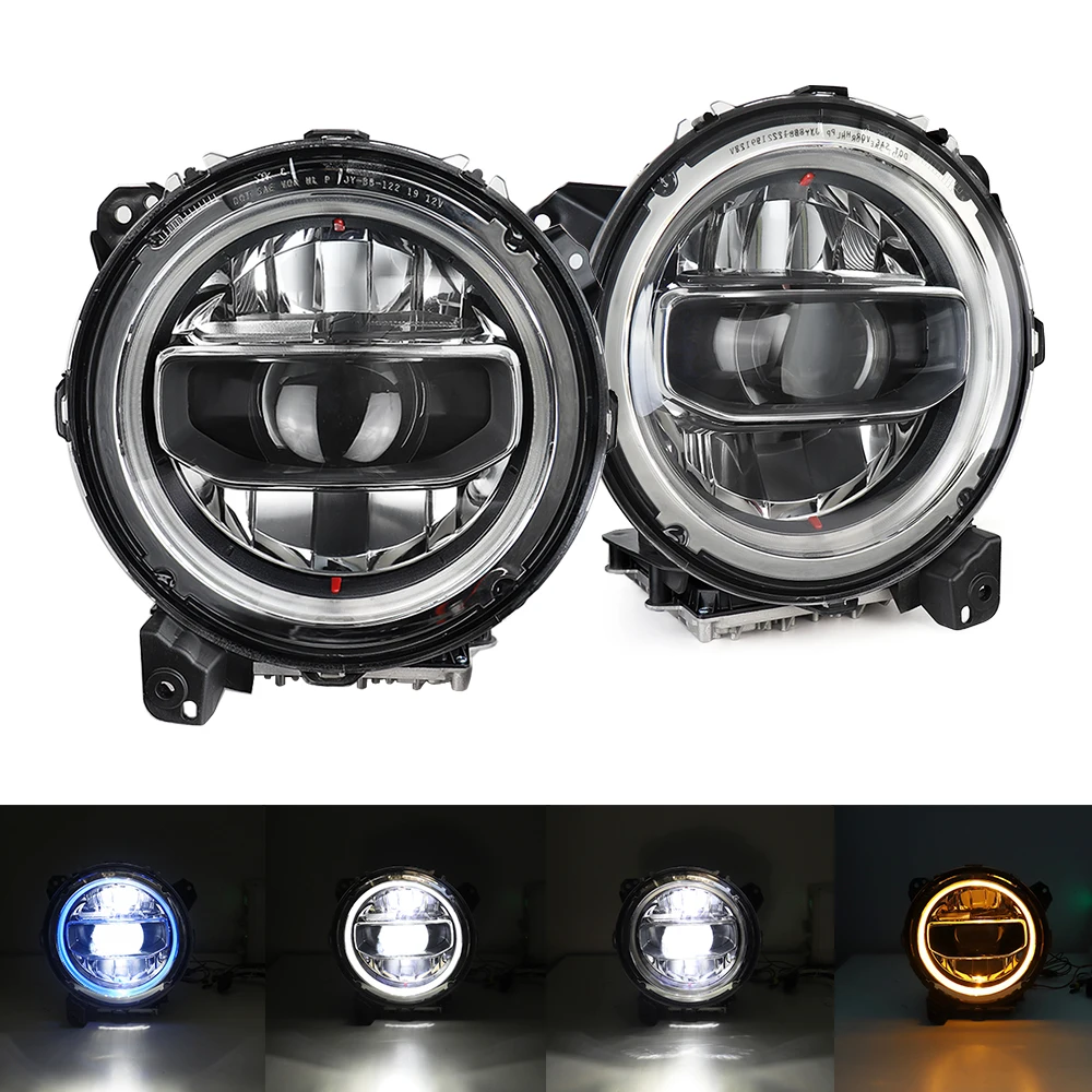 9 Inch Led Sealed Beam Headlamp Hi/Low Beam Halo DRL JL Headlamp  For 2018-2021 Jeep WranglerJL Gladiator Headlights