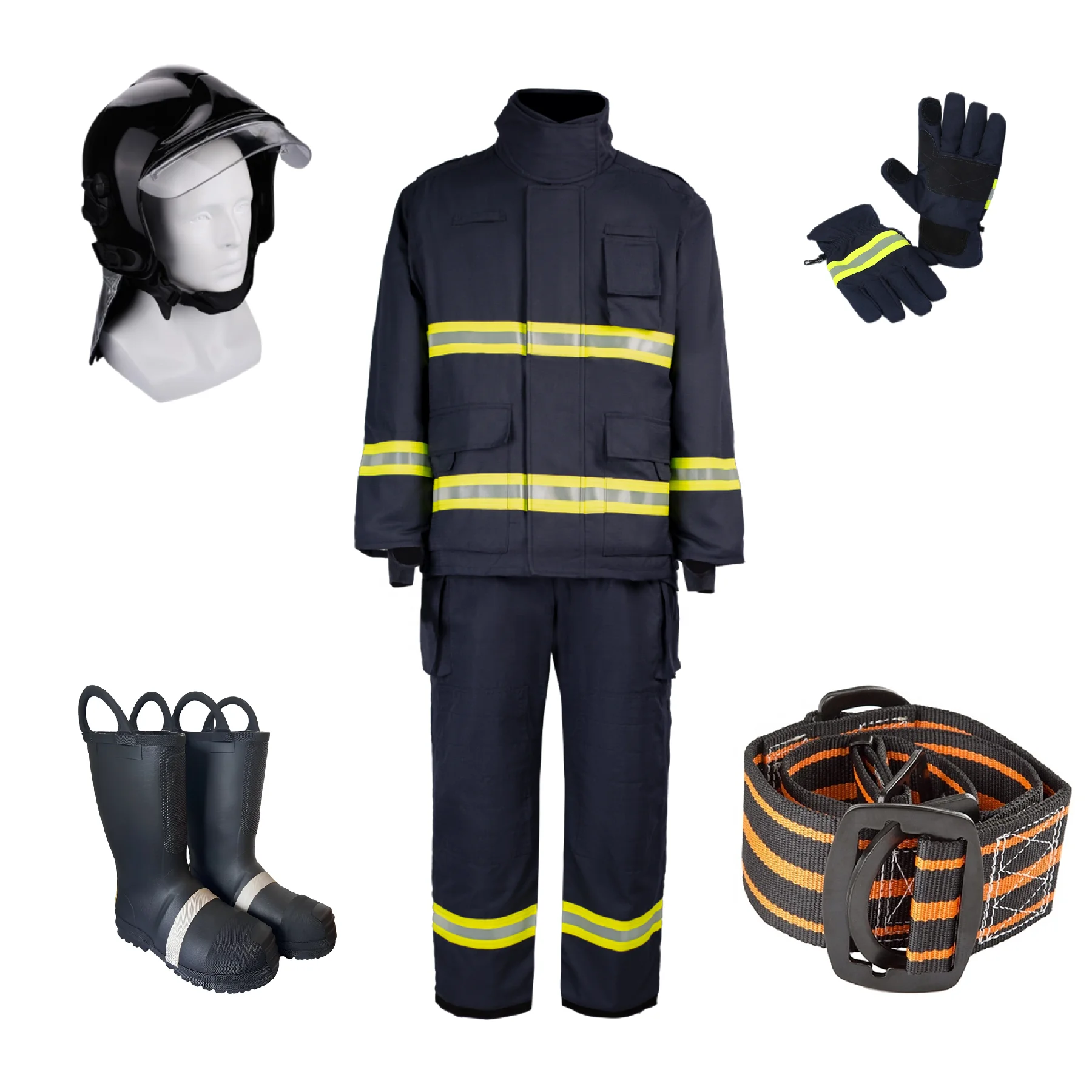 Premium Firefighting Clothes  EN469 Compliant Fireman Suit Nomex Kevlar & Aramid Firefighter Suits for Enhanced Protection.
