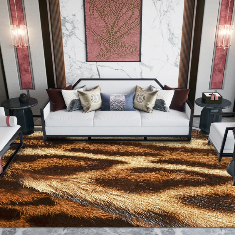 Traditional Custom carpets jacquard Anti Slip Large Living Room Printed 3D Carpet genuine cowhide rugs carpert living room