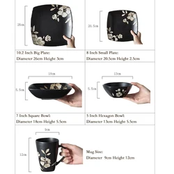 Porcelain or Stoneware Dinnerware Sets Home Ware Blue Ceramic Dinner Set