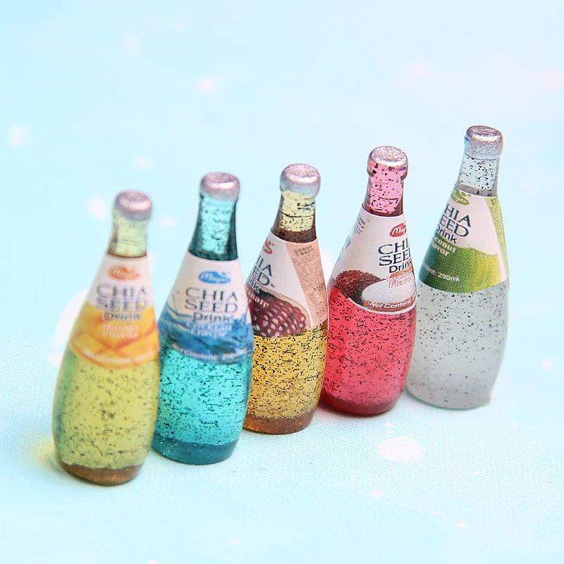 Бесплатная доставка высококачественные полимерные ремесла миниатюрная цветная бутылка для фруктового сока чехол сотового телефона аксессуары кавайные принадлежности рукоделия