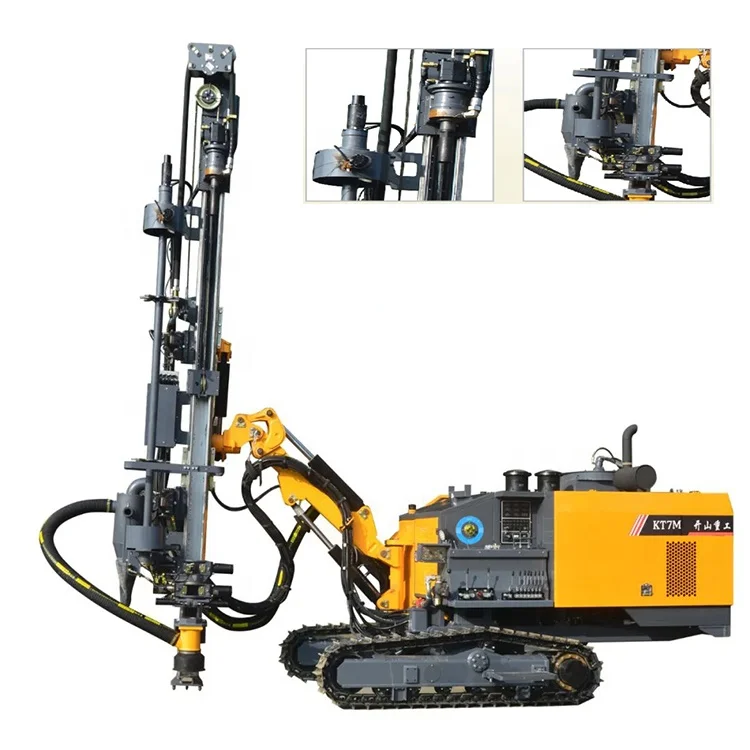 Kaishan 25m KT7C Integrated Hydraulic Mobile DTH Drilling Rig Equipped With Screw Air Compressor For Blast Hole