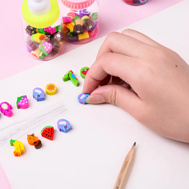 Fruit  Erasers for Kids School Office Stationery Plastic Color Pencil Rubber Erasers  Material Type