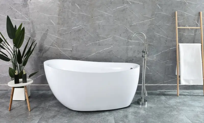Modern European Design Rectangle Solid Surface Artificial Marble Stone Acrylic Freestanding Soaker Bathtub