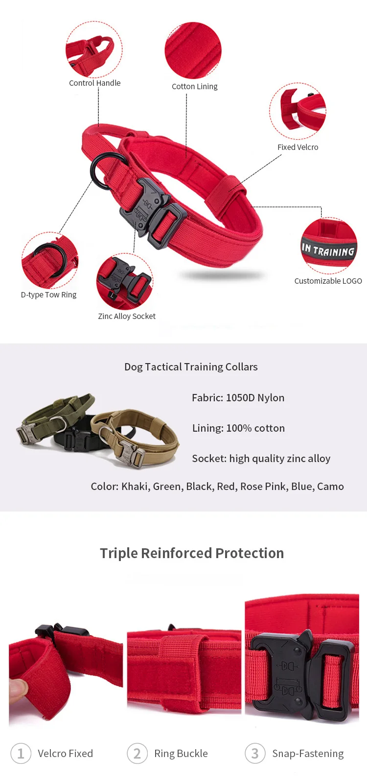 Heavy Duty Custom Designer Adjustable Luxury Fancy Fashion Camouflage Tactical Dog Collars