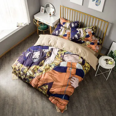 One Piece Luffy Narutos Dragon Ball goku anime bedding set 3 pieces pillowcase pillowslip quilt duvet cover
