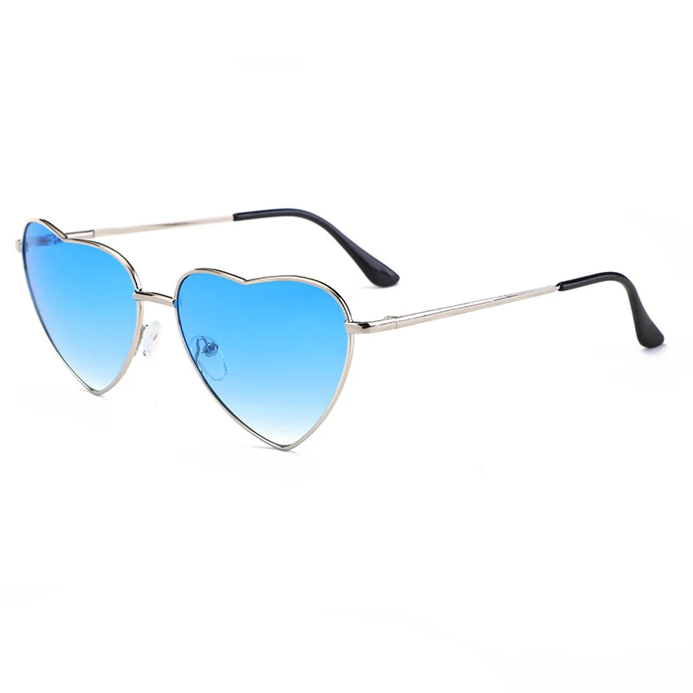 Fashion Glasses 2021 Retro Vintage Unisex Metal Sunglass Colorful Heart Shaped Shades Sunglasses