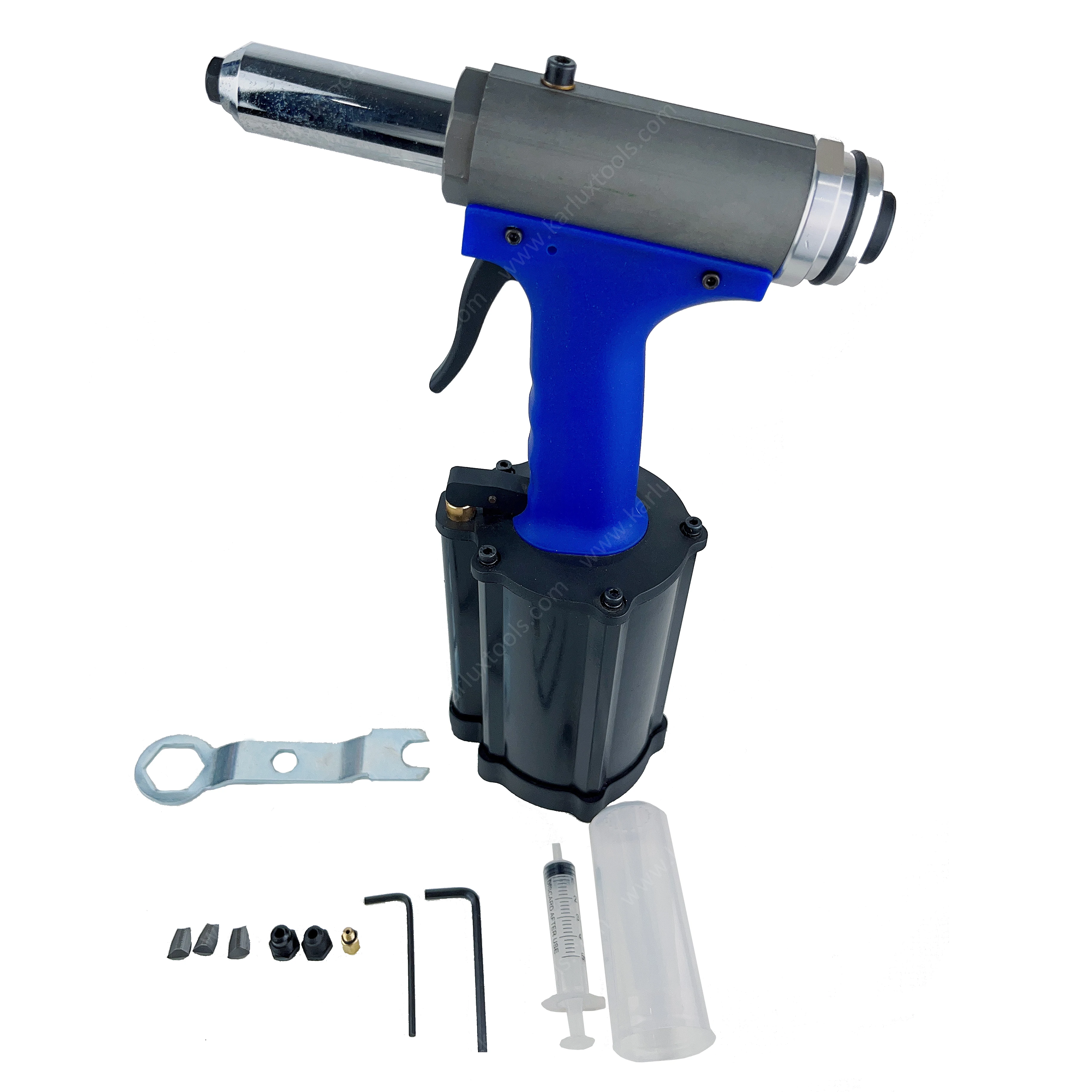 Pneumatic Rivet Gun Hydraulic Air Riveter 4.8-6.4mm Capacity with Nose Pieces Used in Decoration, Automotive