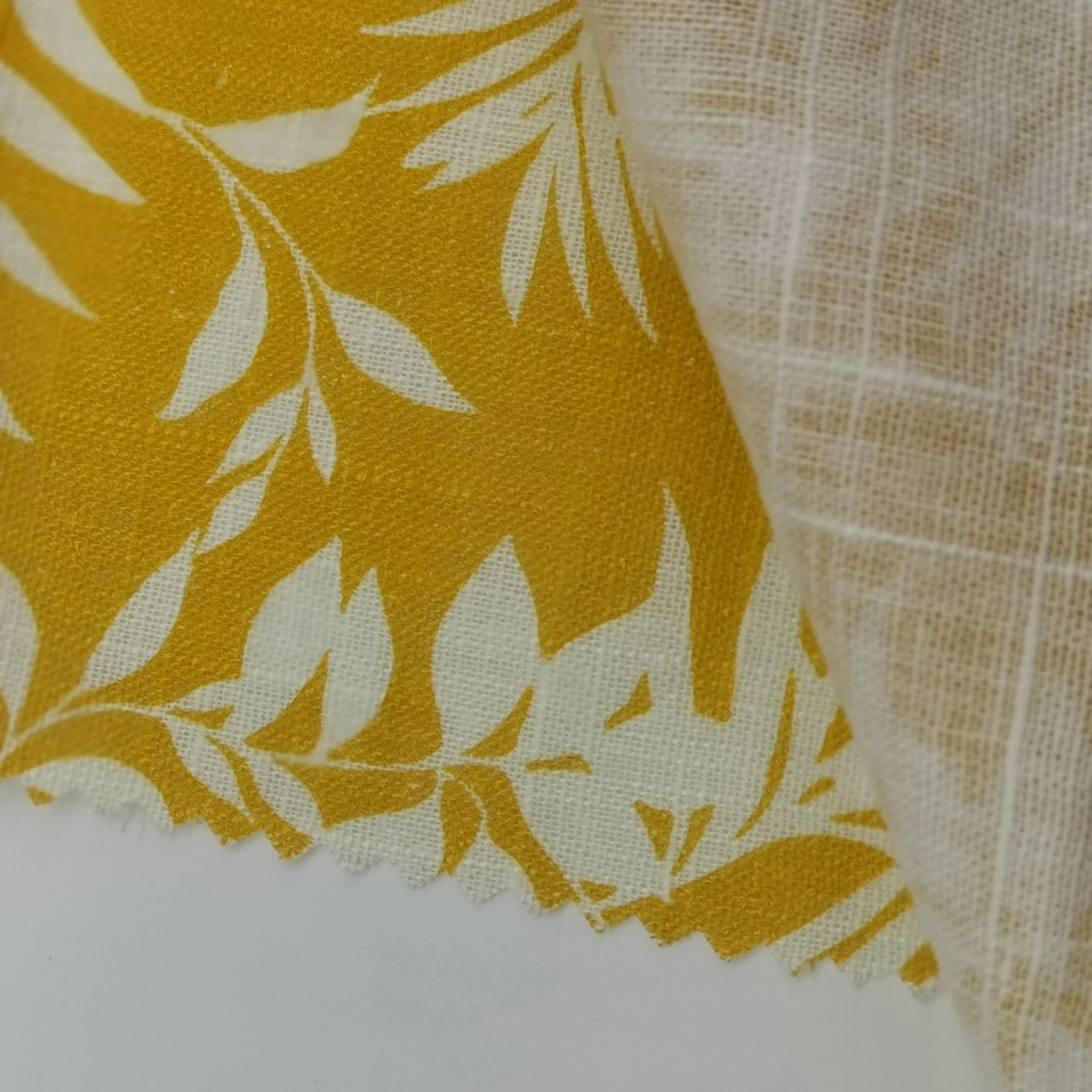 
high quality Customized Latest design flower pattern 100% linen print fabric for dress 