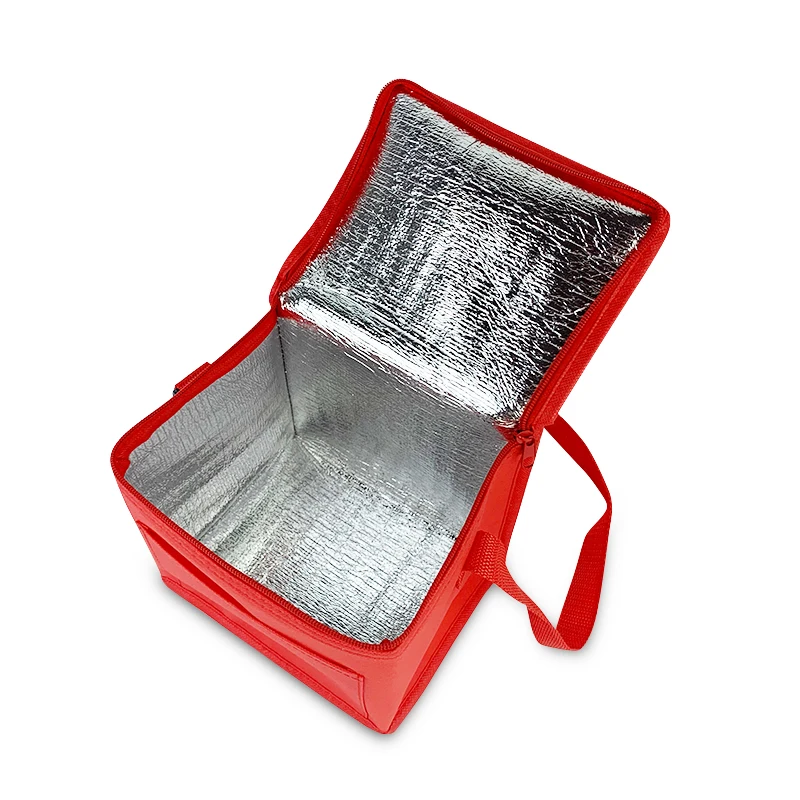 Manufacturer Wholesale Reusable Aluminum Tote take out Portable Custom Waterproof Insulated Lunch Non Woven Cooler Bag
