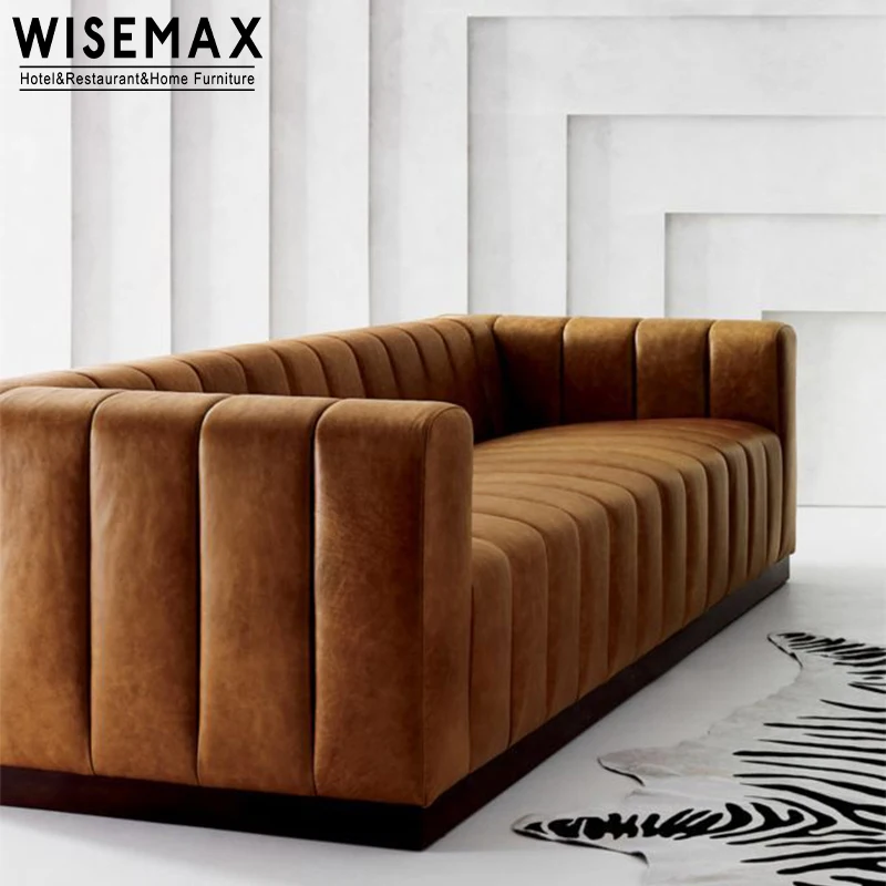 WISEMAX FURNITURE Luxury Double Seat Commercial Furniture Couch Restaurant Cafe Set Microfiber Leather Sofa for Hotel Home