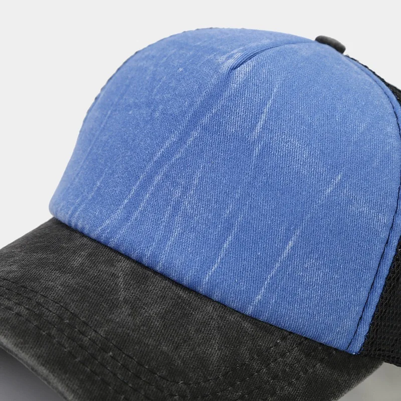 Custom Logo Embroidery Washed Mesh Cap Foam Trucker Hat For Men Women