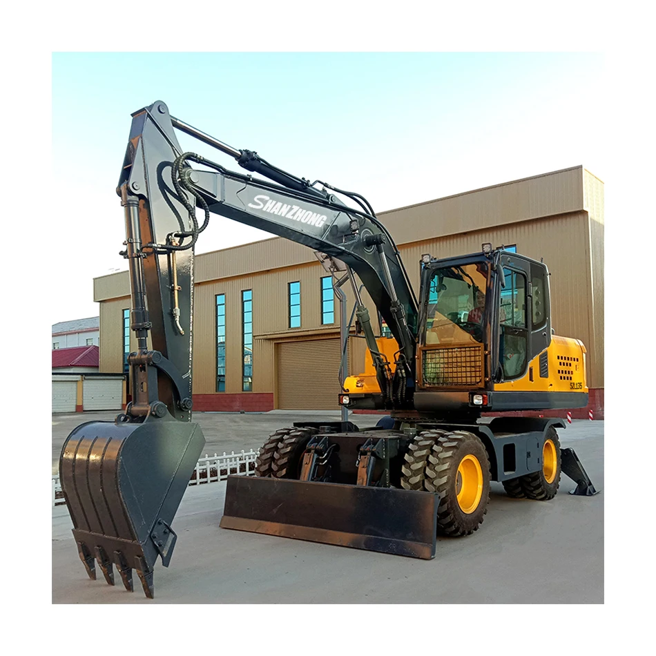 Factory sales directly Shanzhong Brand 13ton SZL135 Hydraulic Wheel Excavator with CE