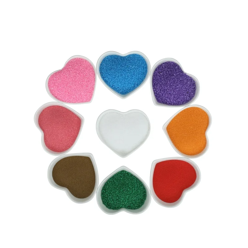 Hot selling high quality colored five color of sand quartz sand for kids coloured play sand coloring