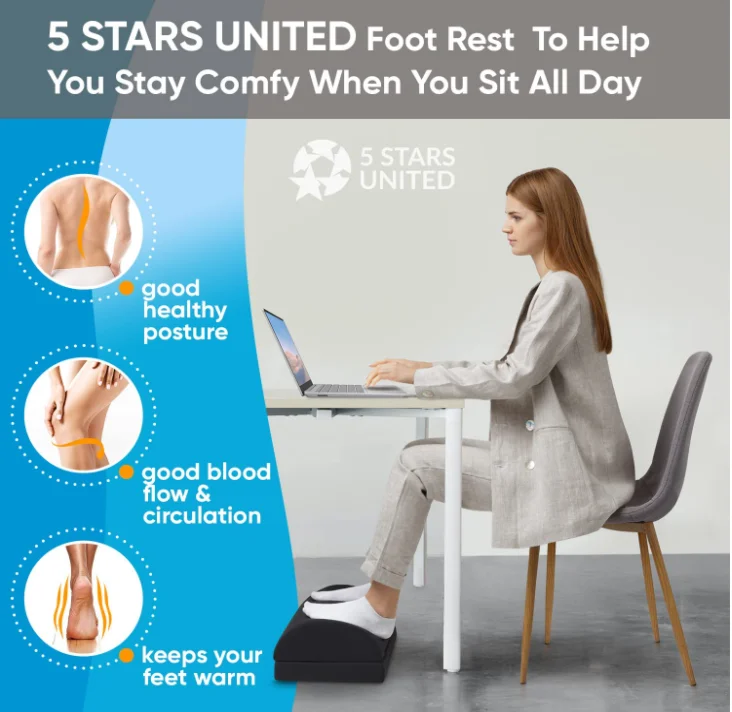 Memory Foam Pillow Foot Rest For Under Desk Adjustable Footrest Pillow Suitable Travel Foot Rest Pillow To Reduce Pain