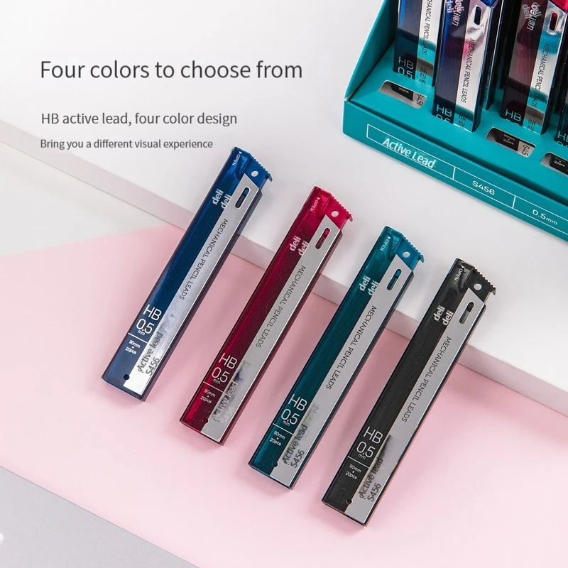 Deli 7003 Lead Core HB/2B Automatic Pencil 0.5/0.7mm Student Stationery Pencil Refill Free Cutting