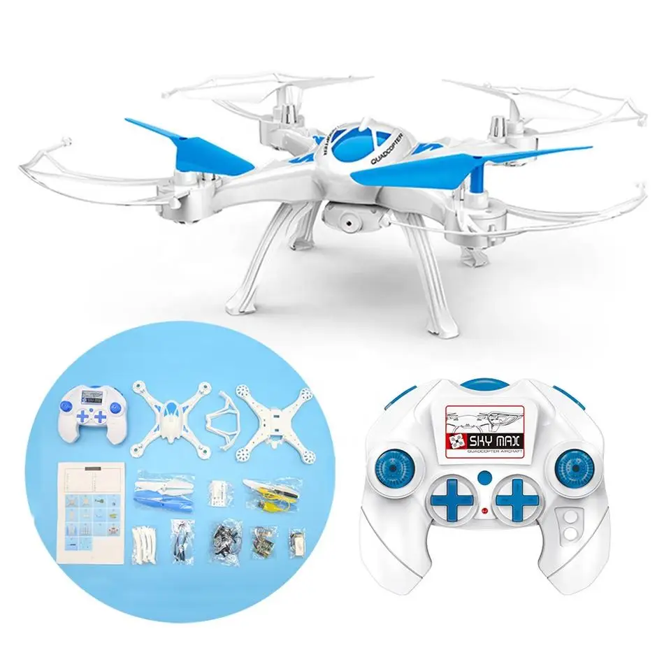 Other Educational Toy 2 Color Mixed 2.4G Middle Size Assembly DIY Aircraft Drone Kit with Remote Control UAV RC Drone Toys