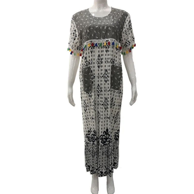 Direct Factory Customized Muslim Women Arabic Clothes Islamic Summer Lady Gown Rayon Dress