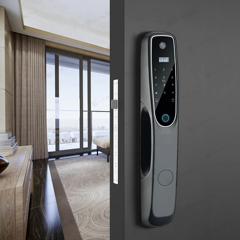 Goking card finger print access smart remote control tuya app wifi biometric door lock digital with camera
