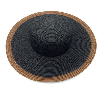 2021 New Summer Beach Travel Women Wide Brim Large Fedora Straw Hat Floppy Fashion Elegant Lady Outdoor Sun Shade Straw Hat