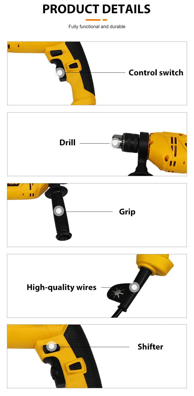 DEHN high speed Variable Speed Switch Impact Hammer Drill Hammer Drill Machine