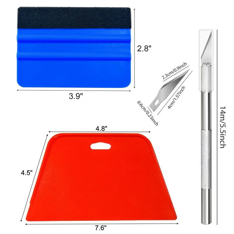8Pcs Wallpaper Smoothing Tool Kit Car  Vinyl Wrap Window Tint Tools Car Stickers Installing Tool