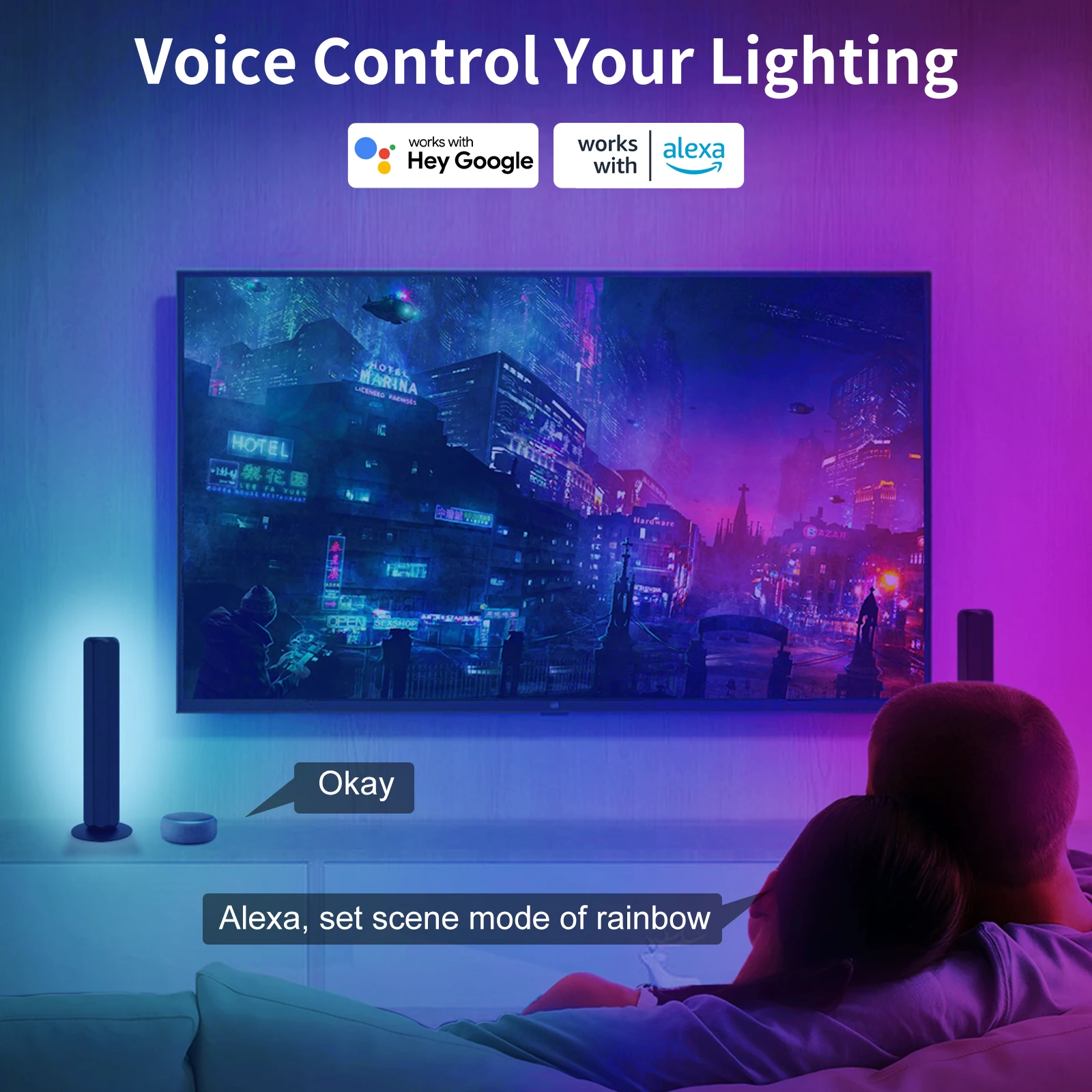 2023 Latest Arrival RGB Music Sync Ambient Gaming Lights with APP Control