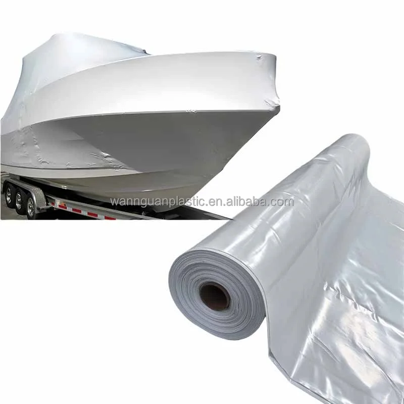 top quality 6m 200mic Anti-UV  boat scaffolding marine shrink  wrap film  PE Heat Shrink Film for construction
