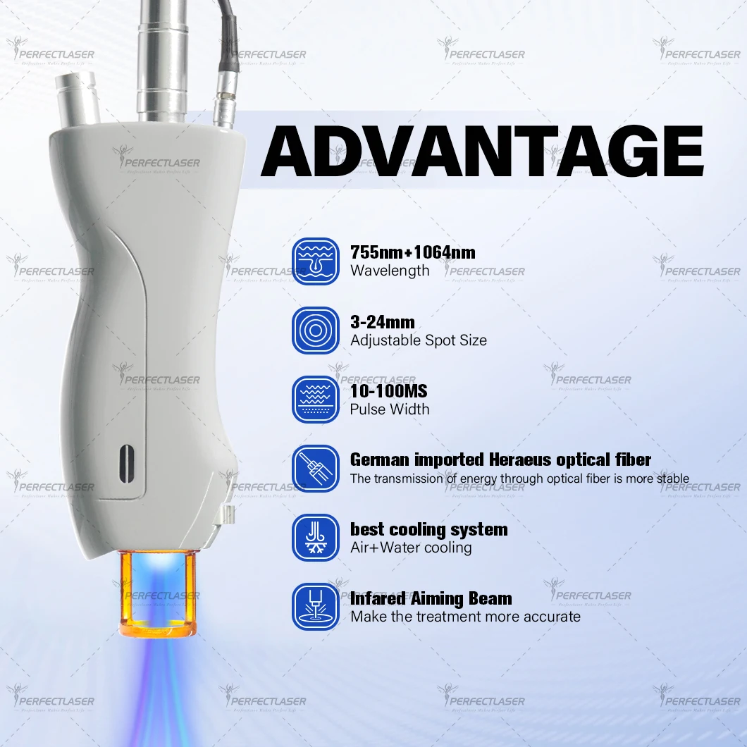 2024 Professional nd yag Long Pulse Alex Laser Hair Removal Machine Price Gentle With Cooling 1064nm 755nm Alexandrite Laser