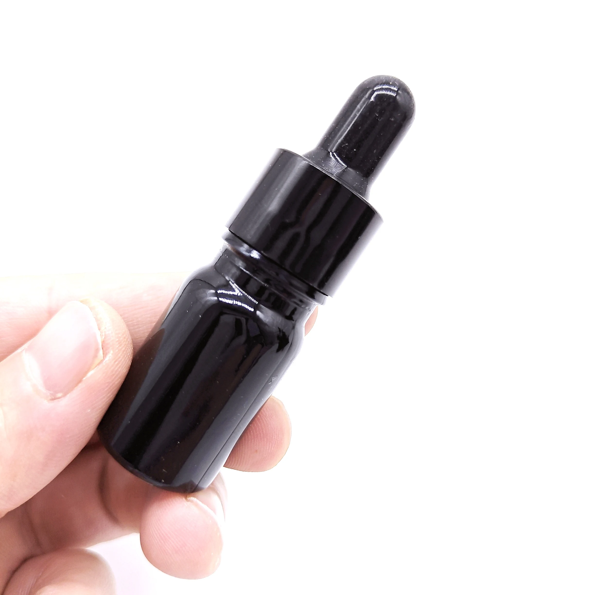 Cheap Essential Oil Bottles 5ml 10ml 15ml 20ml 30ml 50ml 100ml Black glass cosmetic dropper bottle with black dropper