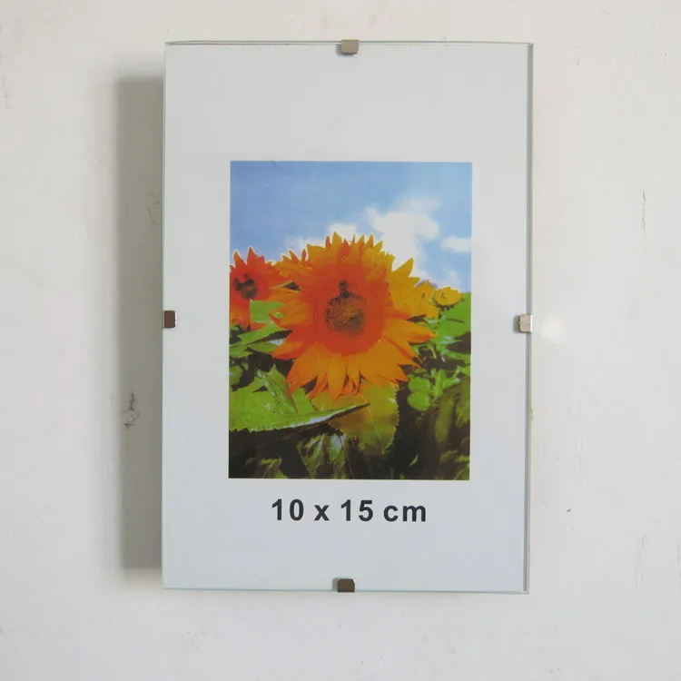frameless glass clip picture photo frame advertisement frame