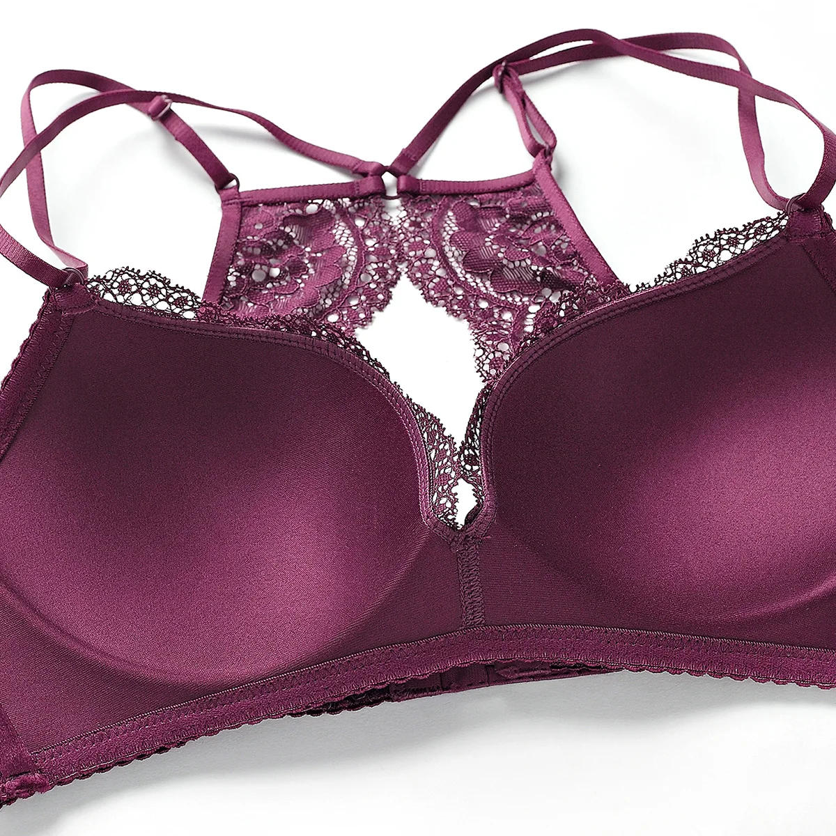 
Sexy lace bra suit Wire Free French bra with beautiful back and close underwear 