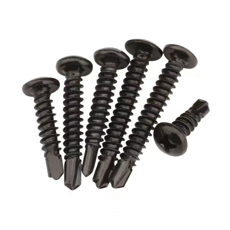 4.2mm ASTM A325 A307 GR2 GR5 Gal Steel Black Oxide Phillips Drive Pan Head Round Head Self Drilling Screw Roofing Screw DIN7504