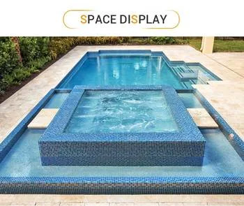 PFM design  blue glass mosaic tiling swimming pool mosaic for sale factory