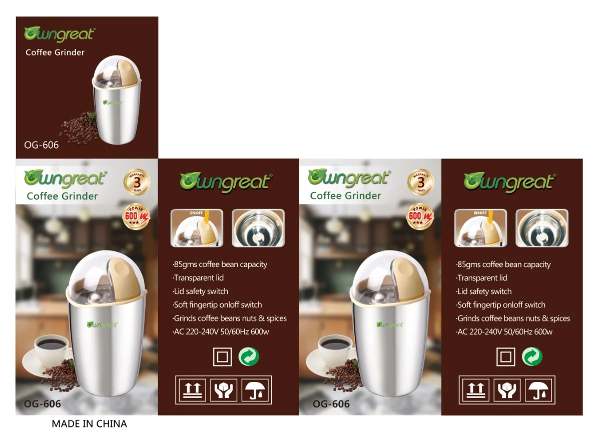 High quality portable electric mini  silver crest  coffee grinder for dry wet and fine grinding