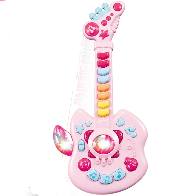 Hot sale musical electronic toy guitar kids keyboard musical instruments with light children music toys