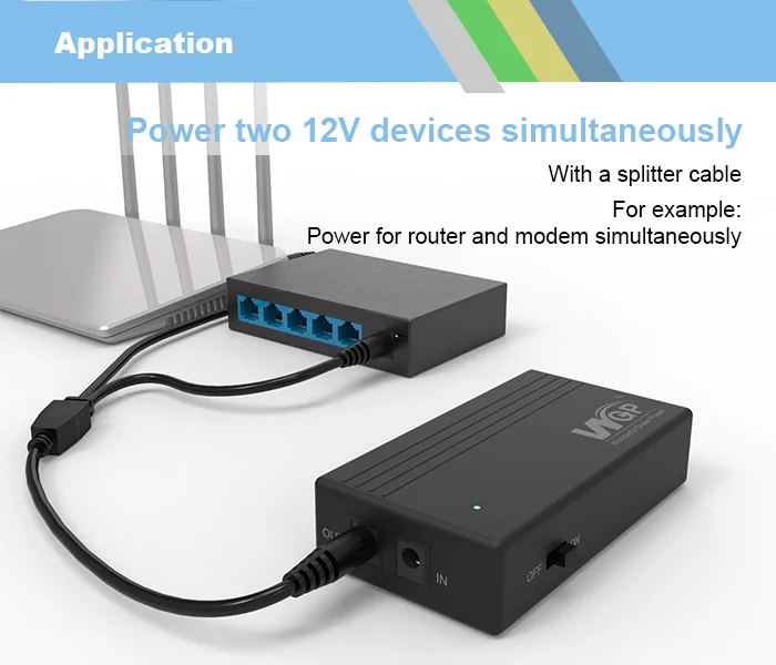 WGP mini dc ups 12v 2a Mini UPS wifi маршрутизатор монитор для маршрутизатора