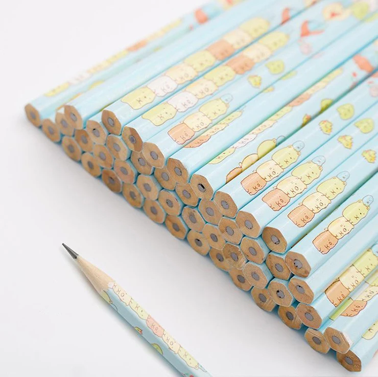 factory wholesale custom colored cheap natural wood standard black hb/2b pencil with eraser for school and art