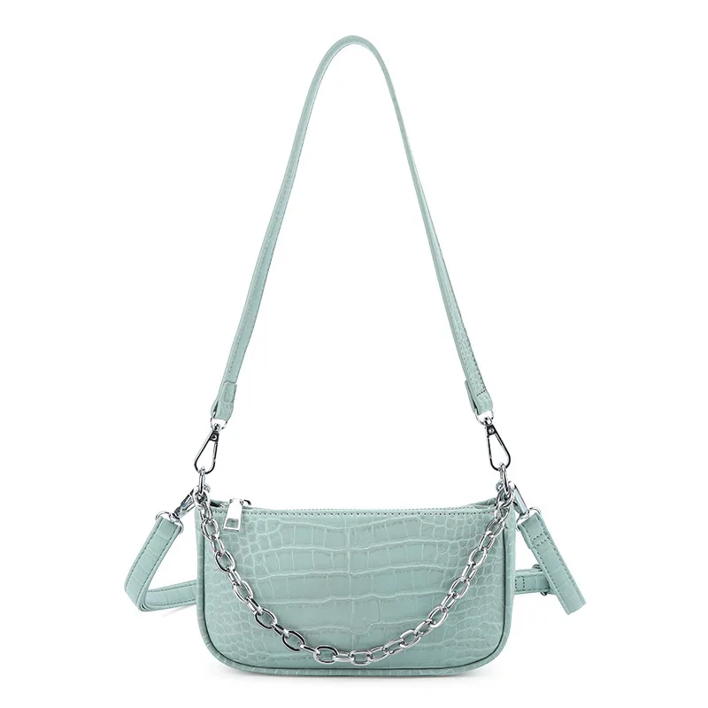 2021 Hot Sale Eco-friendly Genuine Alligator Leather Adjustable Chain Strap Zipper Cute Ladies Mini Shoulder Bags for Women