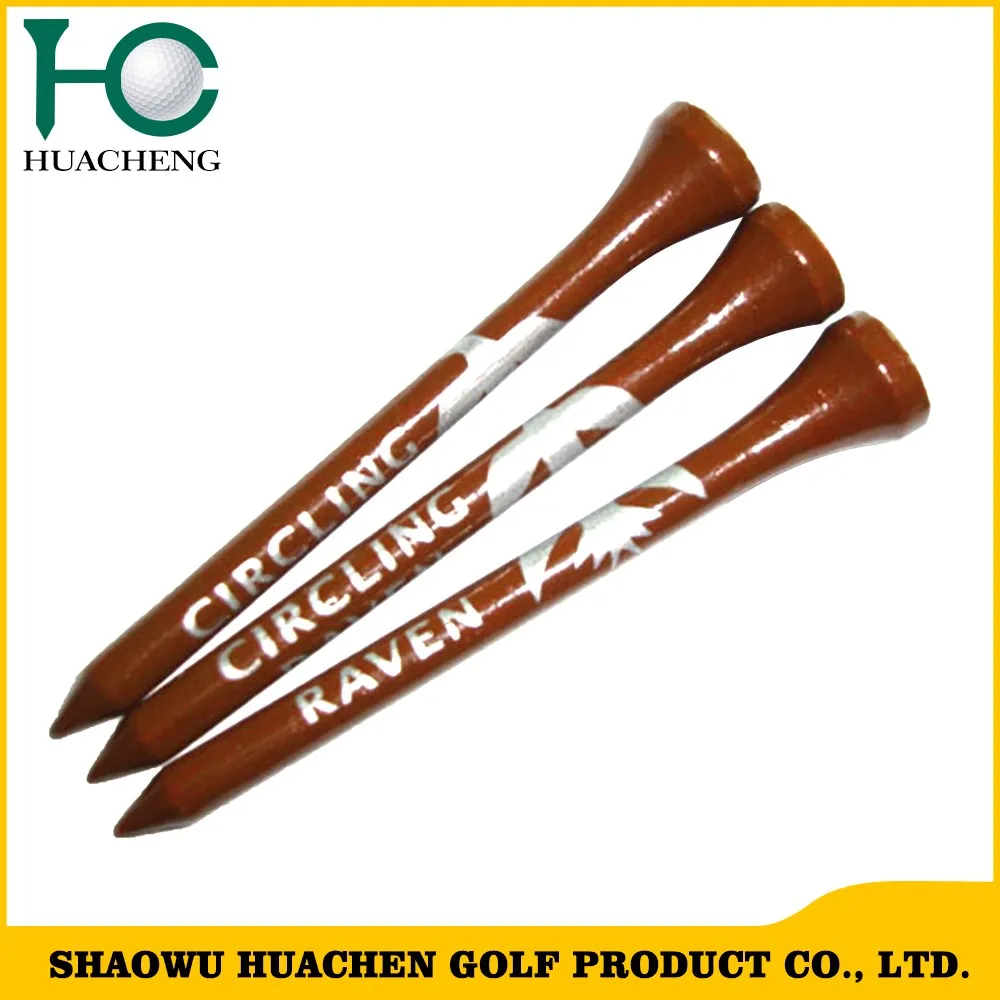 
Hot sale bamboo golf tees/ holder with big logo printing 