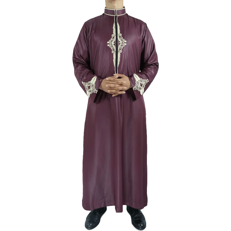  Новый дизайн для взрослых исламские мужские Thobe Jubba мужская мусульманская одежда Daffah
