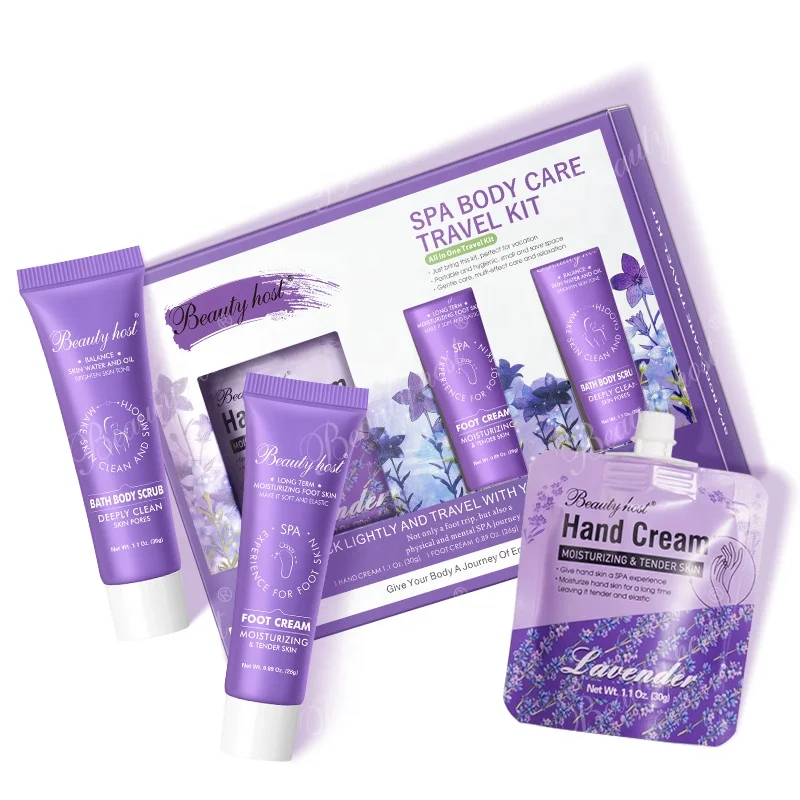 Lavender Body Scrub Private Label Hand& Foot Scrub Body Polish Exfoliating Body Scrub Travel Skin Care Sets OEM Beauty Factory