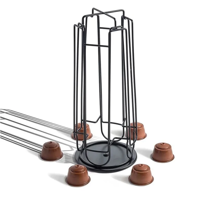 Revolving Rotating Spiral 24 Capsule Coffee Pod Holder Tower compatible Nespresso Dolce Gusto