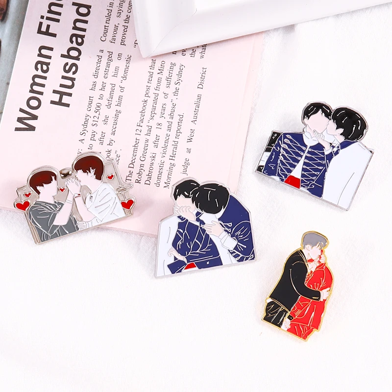 Оптовая продажа эмалированная брошь в стиле KPOP Bangtan Boys Vkook Taekook на лацкан металлические значки