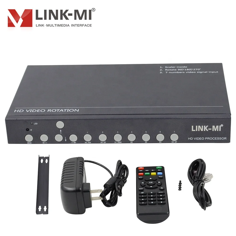 Mobile Phone SyncScreen Rotator VGA+DP+HDMI+Smart Phone Signal input 1920x1200@60Hz 90/180/270 degree Rotation IR remote control
